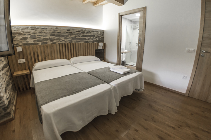 Habitación twin Hotel O Pozo con dos camas individuales